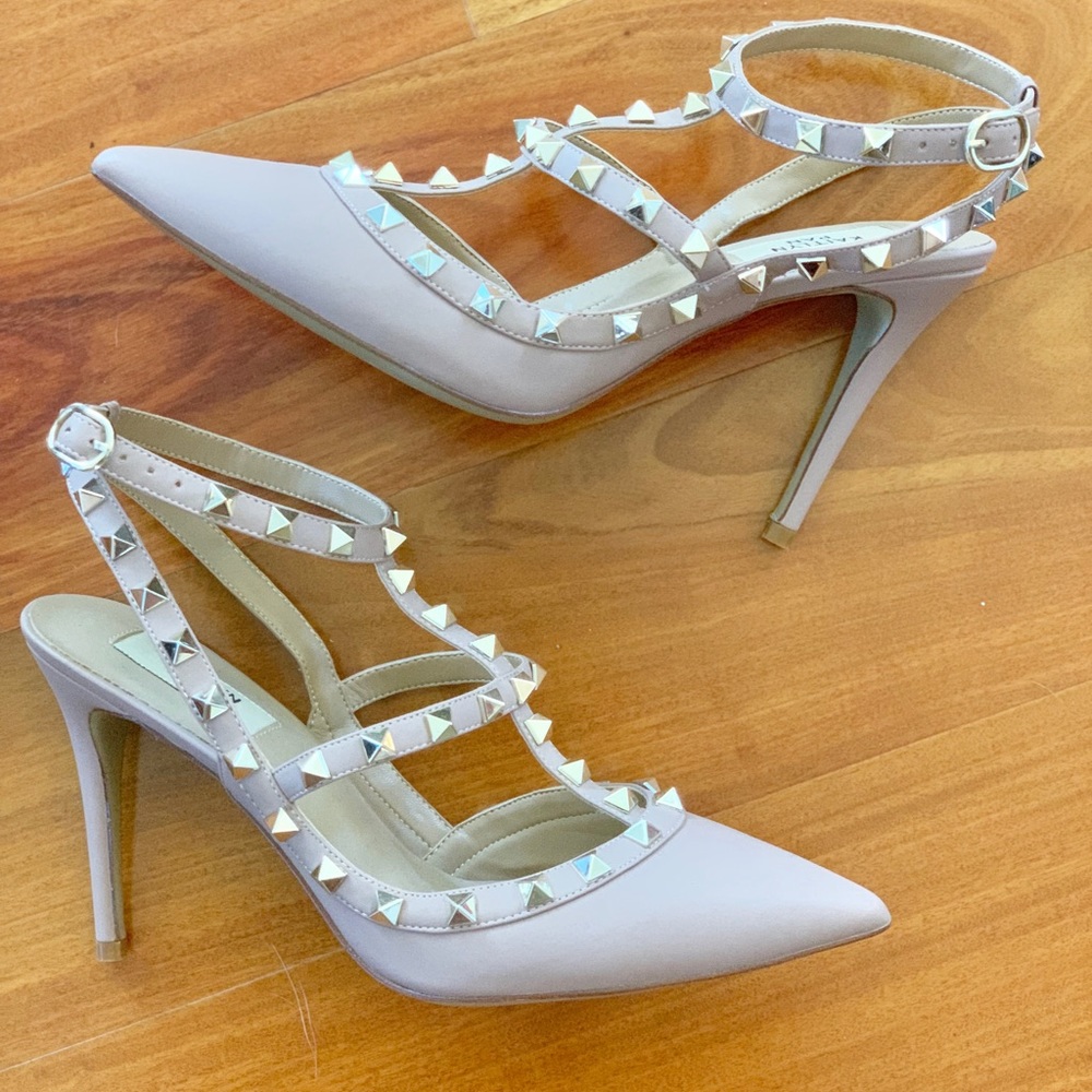 Kaitlyn Pan Studded Pointed Toe Heels